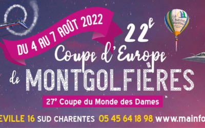 Affiche de la 22eme Coupe d’Europe de montgolfières et du Nouvelle Aquitaine Airshow